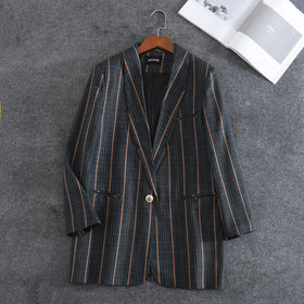 Temperament striped small suit suit women